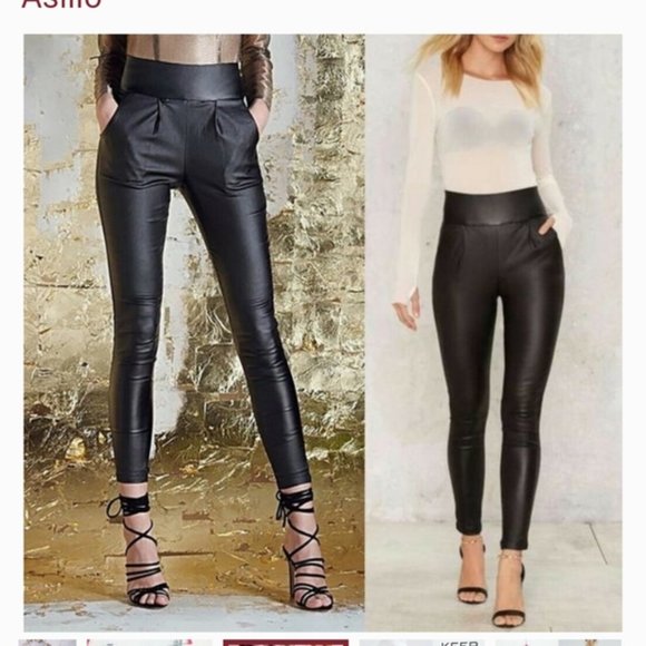 Asilio Pants - Asilio DARK GREEN On The Run Faux Leather Pant